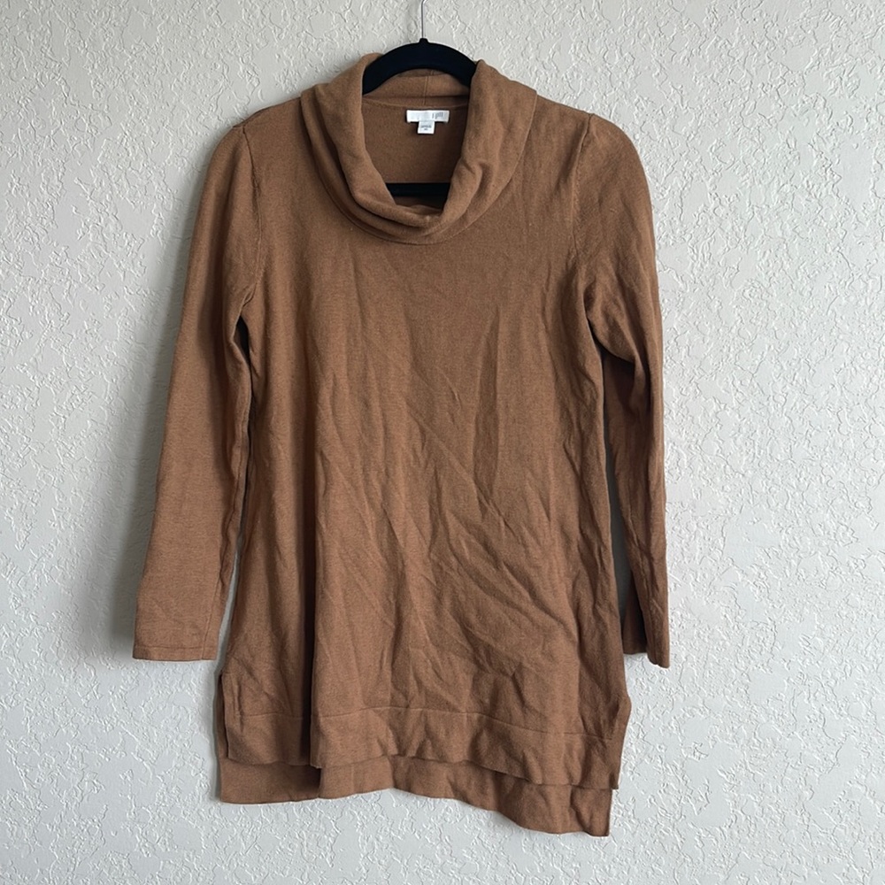 J Jill Camel Cowl Neck Sweater Size XS